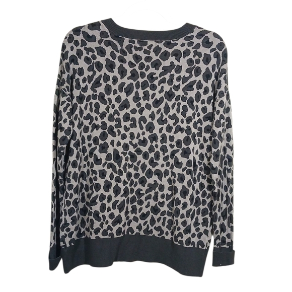 Isaac Mizrahi Animal Print Gray Black Sweater Large - Picture 2 of 7